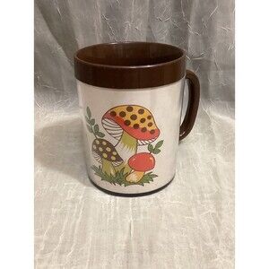 Sears Roebuck Merry Mushrooms Thermo-Serv Plastic Insulated Cup Mug